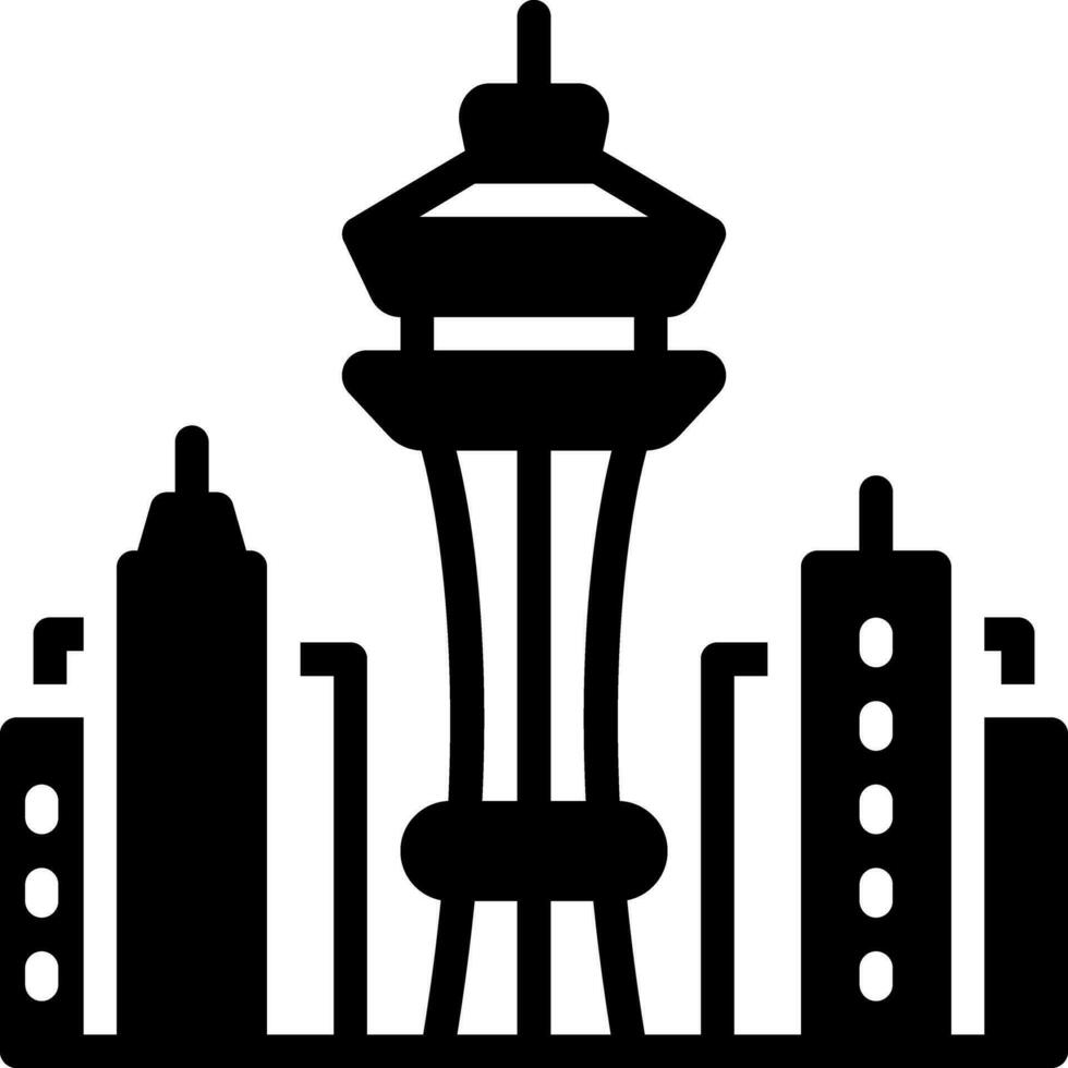 sólido icono para Seattle vector