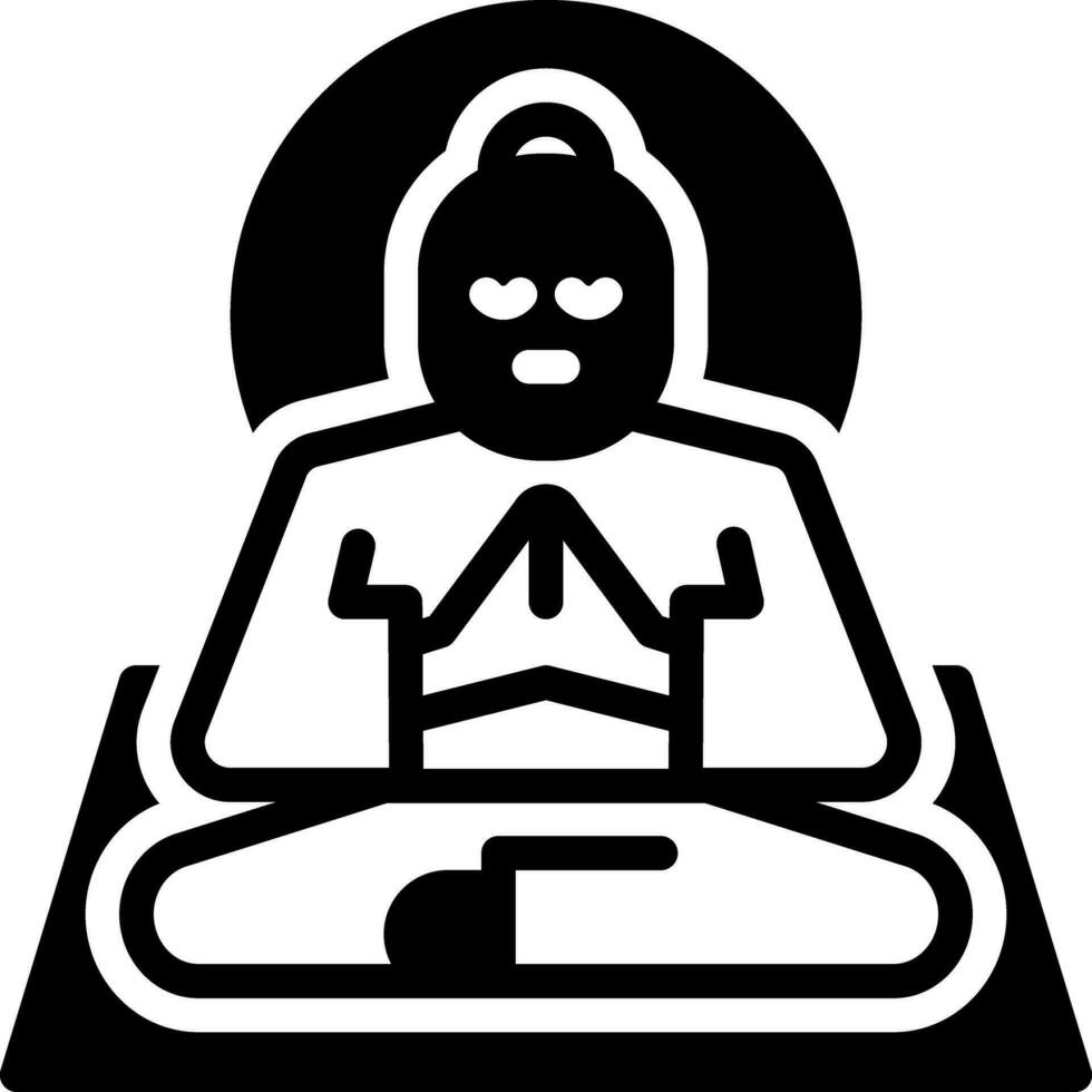 solid icon for meditation vector