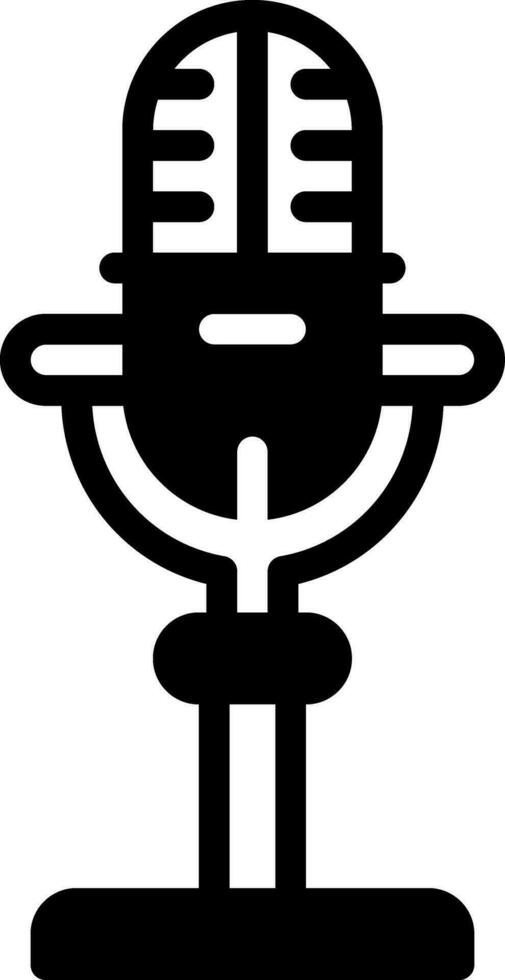 solid icon for microphone vector