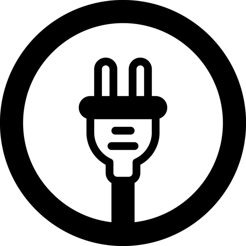 solid icon for plug vector