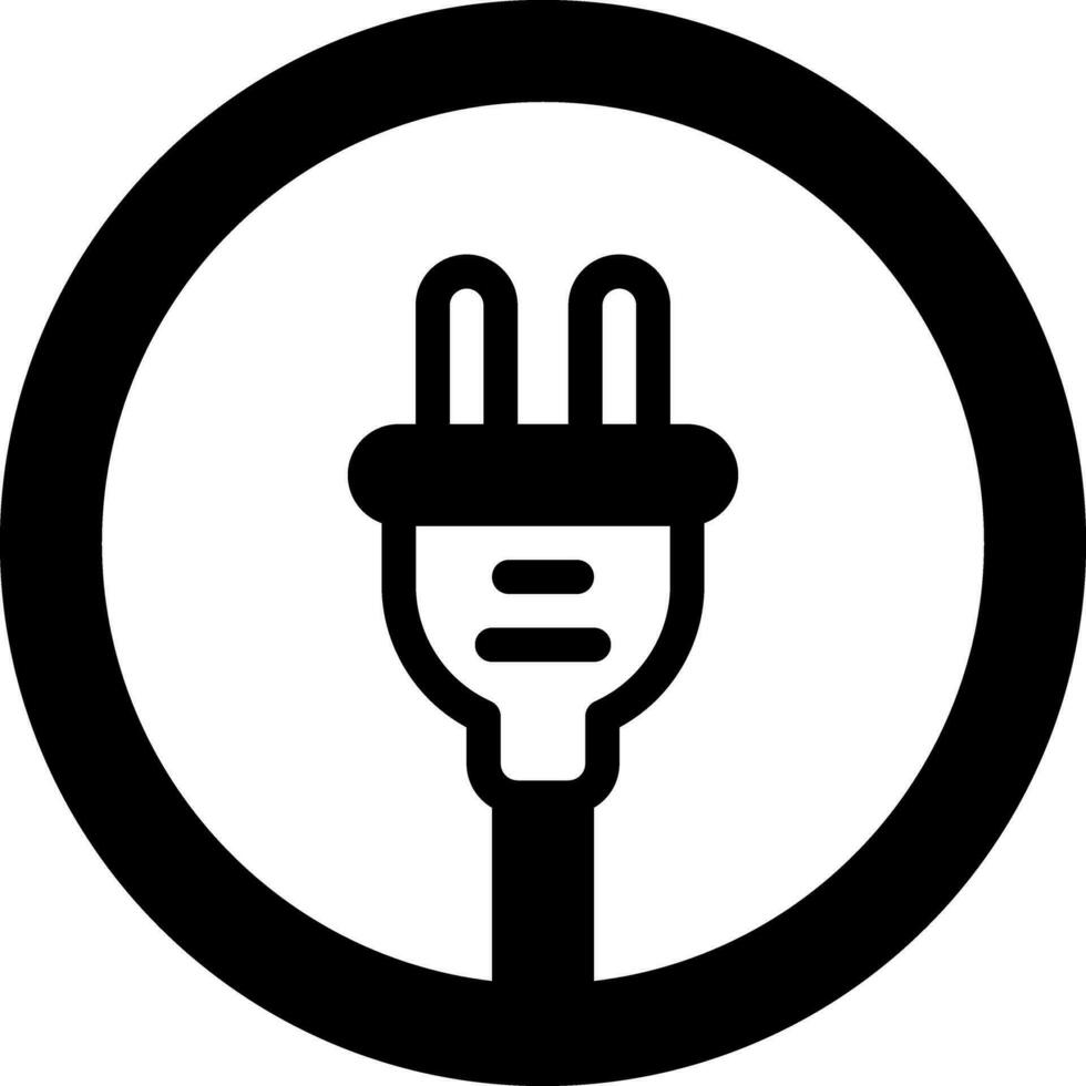 solid icon for plug vector