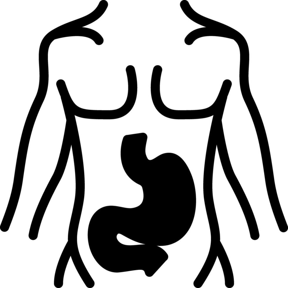 solid icon for stomach vector