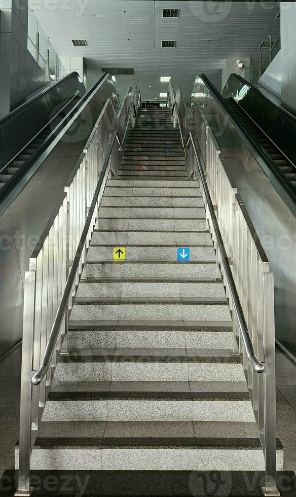 stairway in MRT Station in Jakarta, Indonesia photo