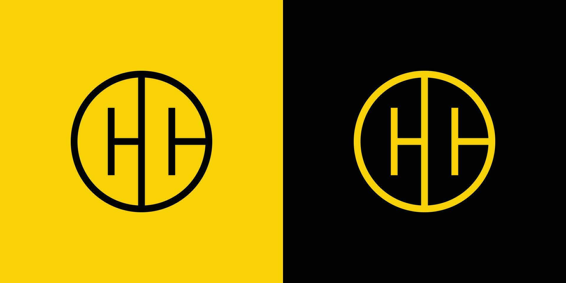 Simple CC Letter Circle Logo Set, suitable for business with CC initial vector