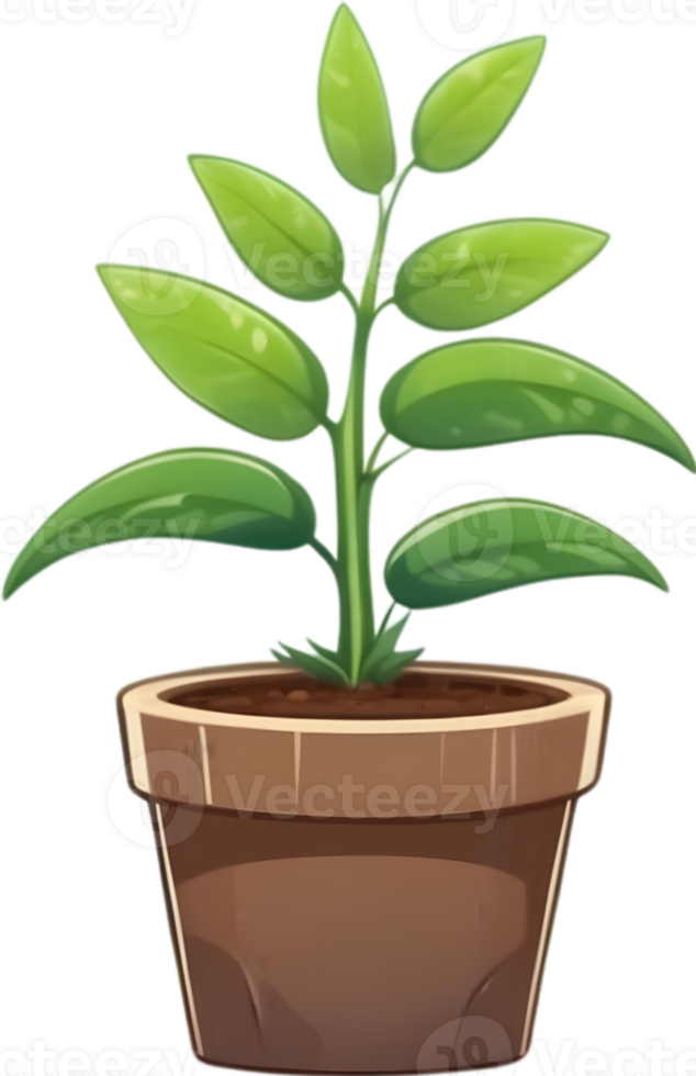 AI generated plant in a pot clipart png