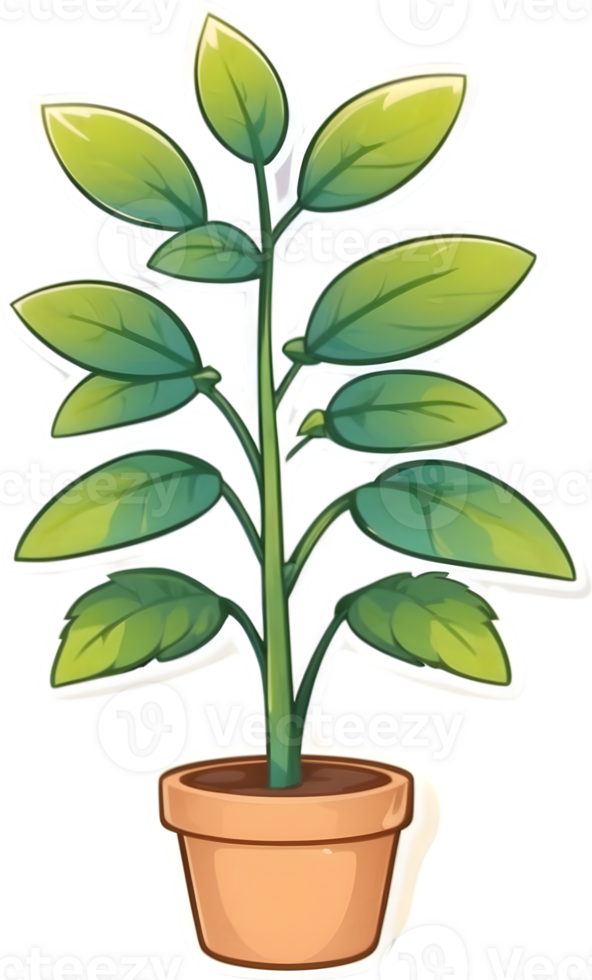 AI generated plant in a pot clipart png