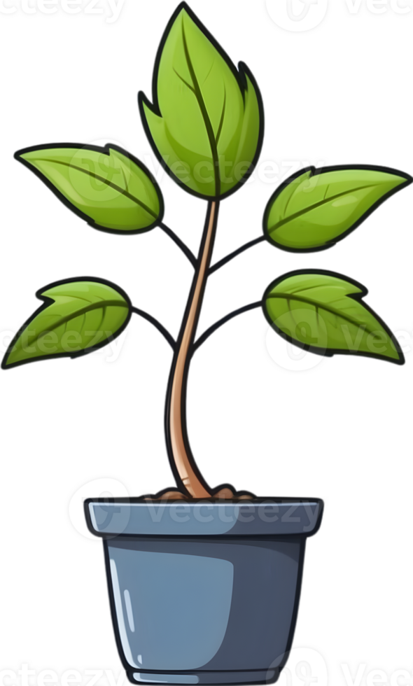 AI generated plant in a pot clipart png