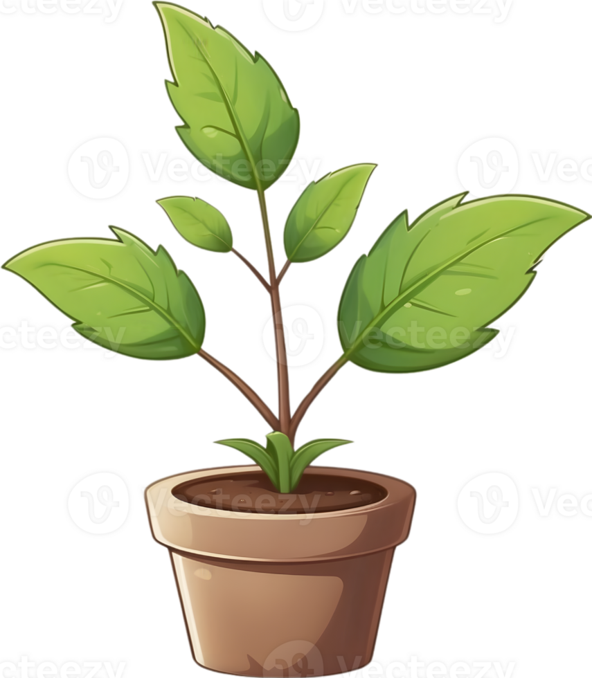 AI generated plant in a pot clipart png