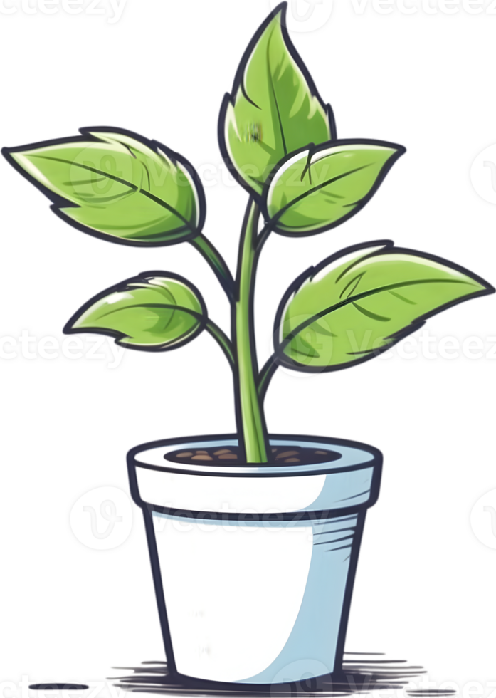 AI generated plant in a pot clipart png