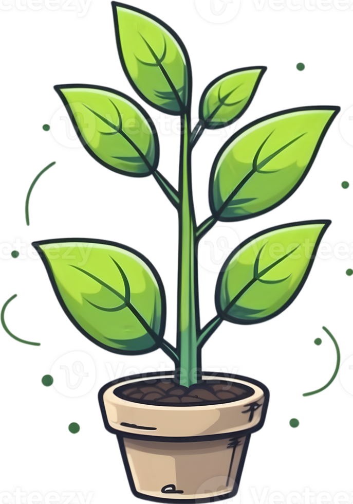 AI generated plant in a pot clipart png