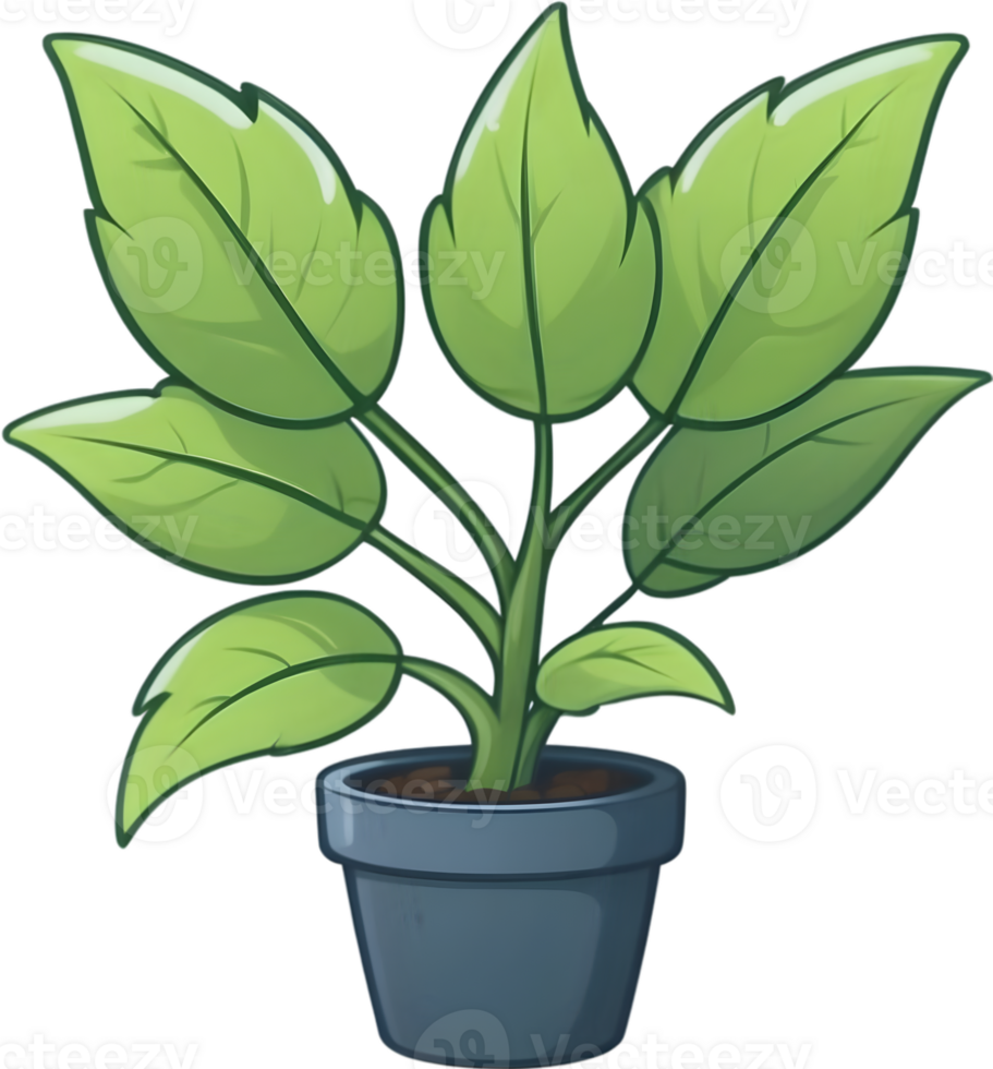 AI generated plant in a pot clipart png