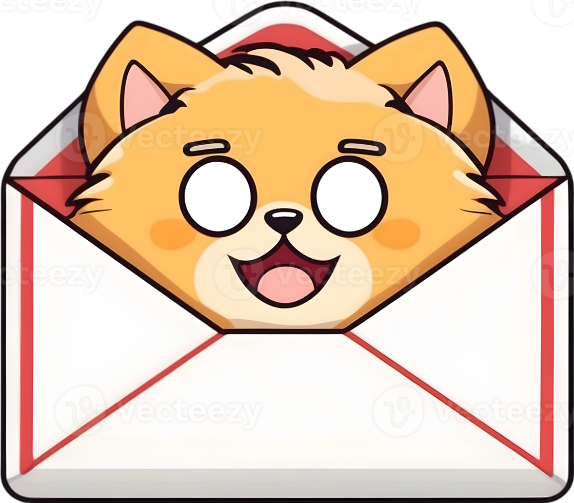 AI generated an envelope with a mail icon png