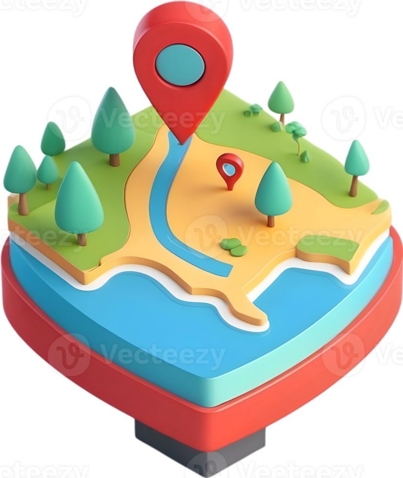 AI generated map pin icon png