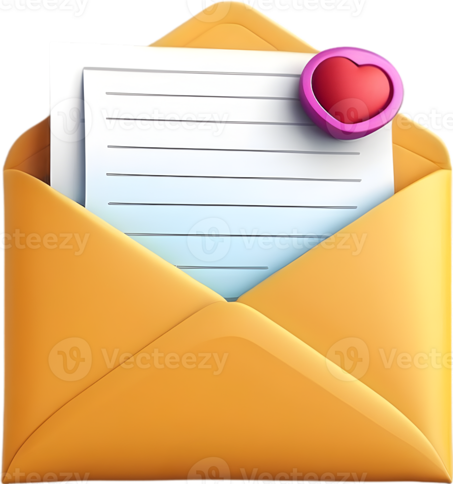 AI generated an envelope with a mail icon png