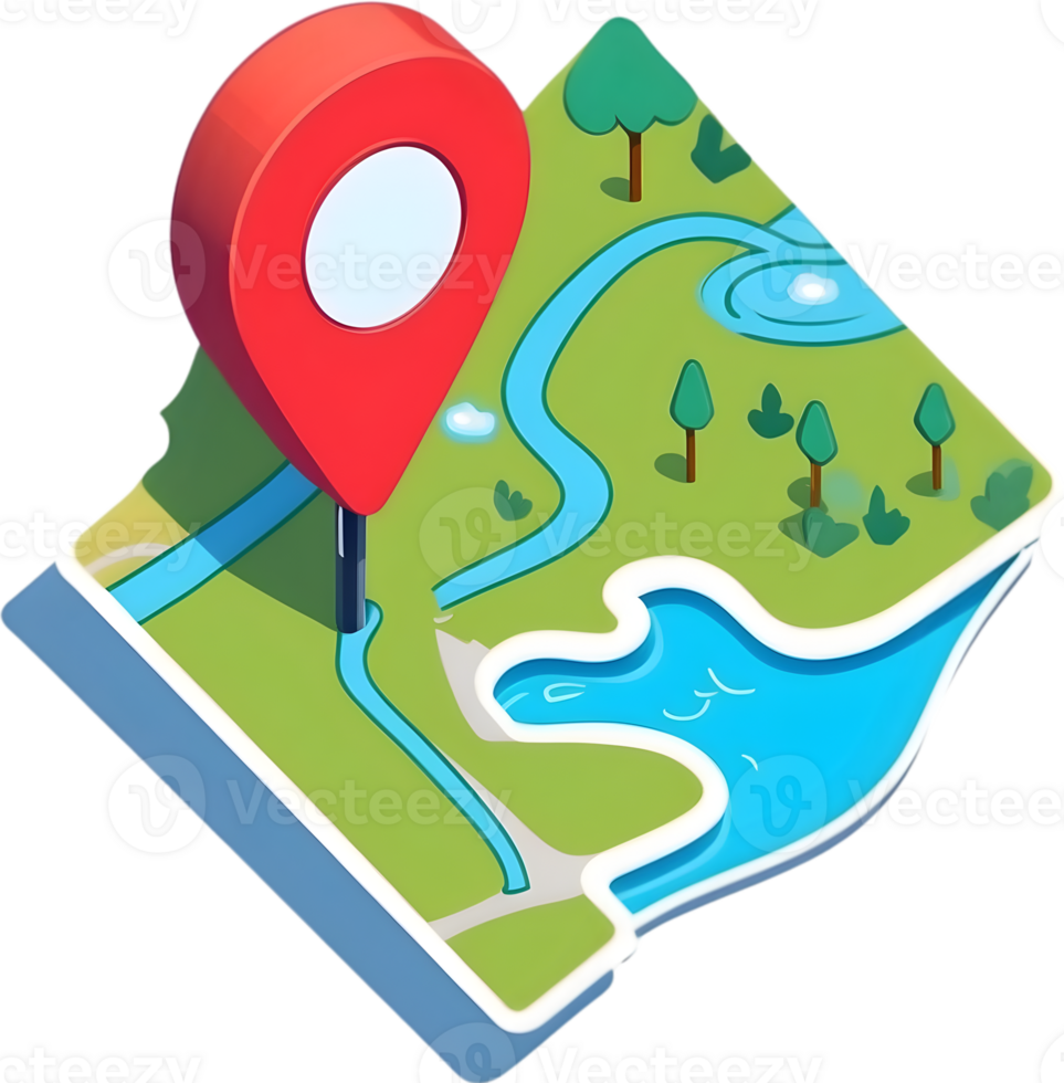AI generated map pin icon png