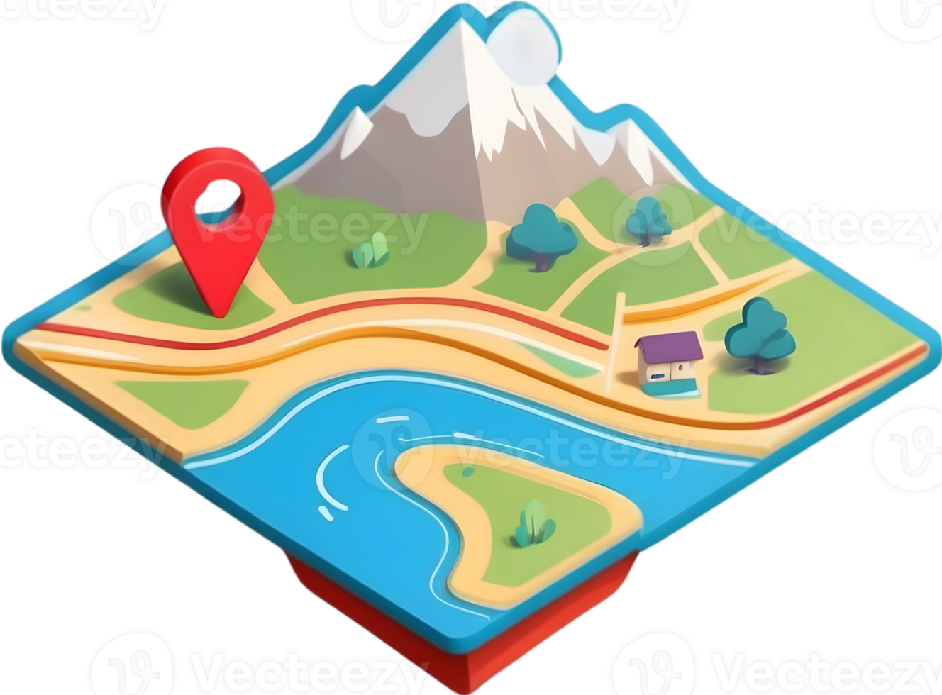 AI generated map pin icon png