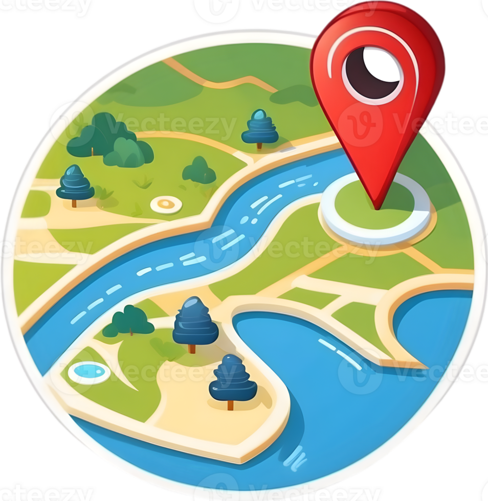 AI generated map pin icon png