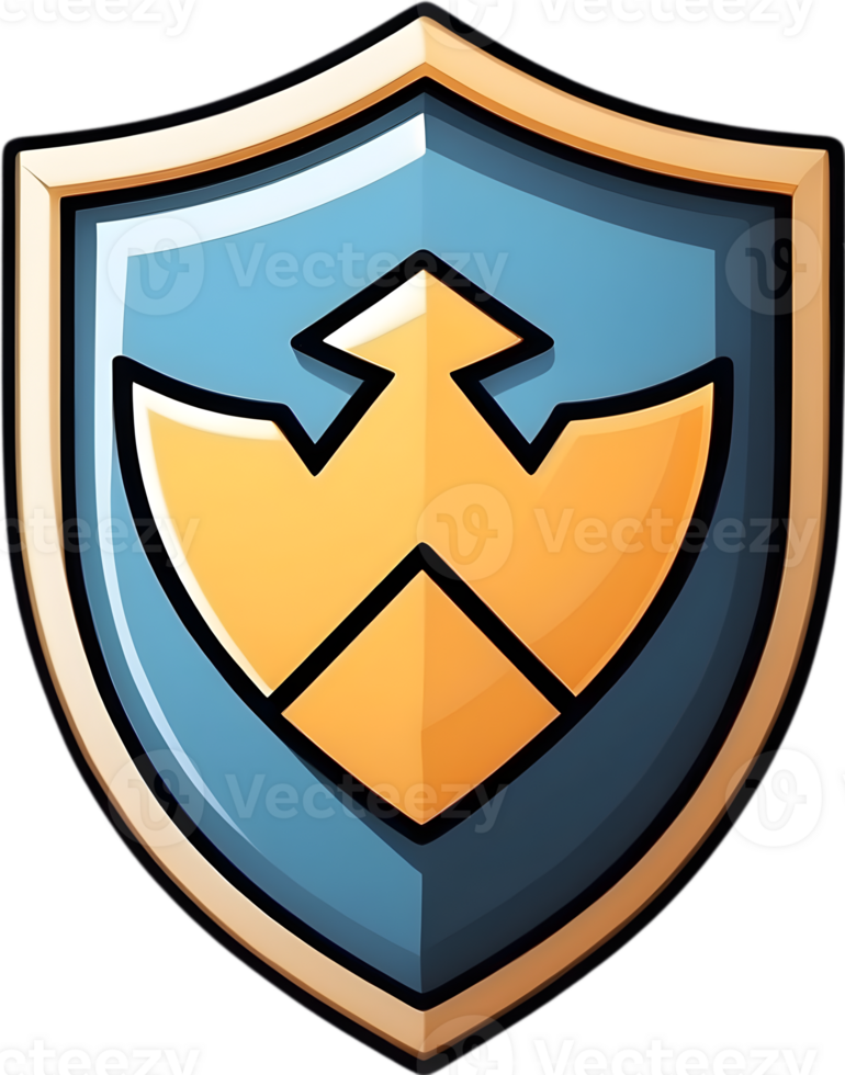 AI generated cute a shield cartoon  style png