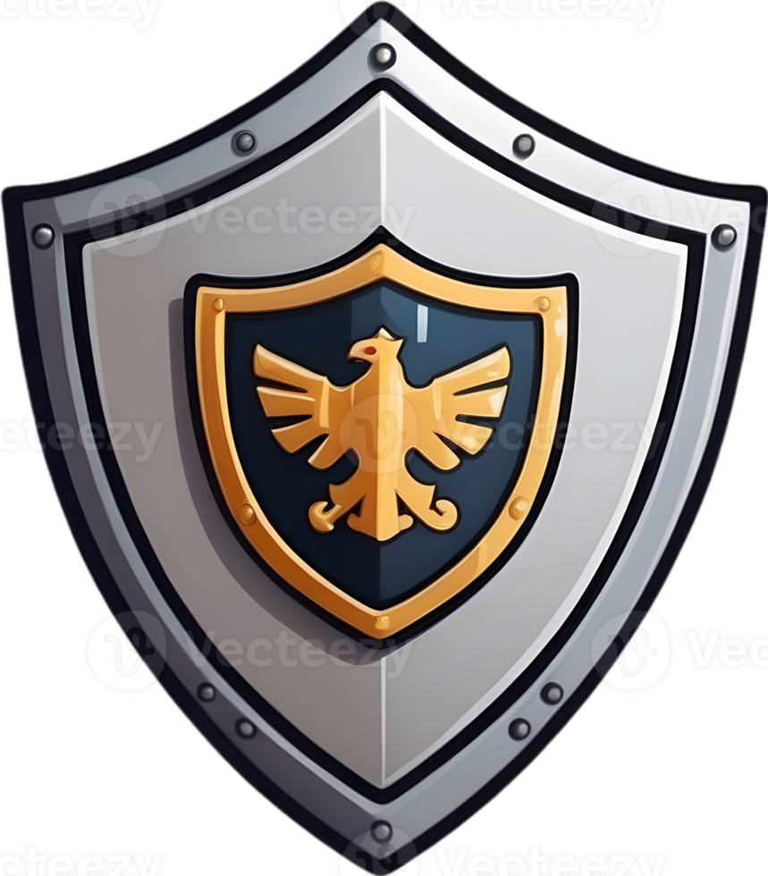 AI generated cute a shield cartoon  style png