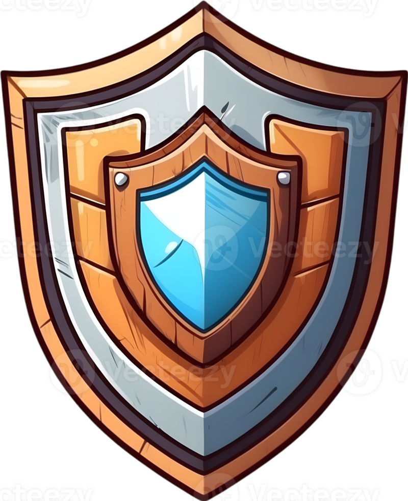 AI generated cute a shield cartoon  style png