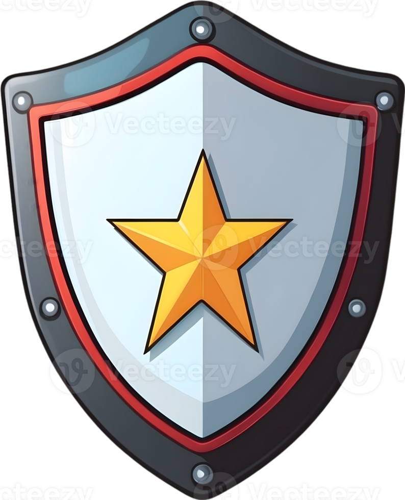 AI generated cute a shield cartoon  style png