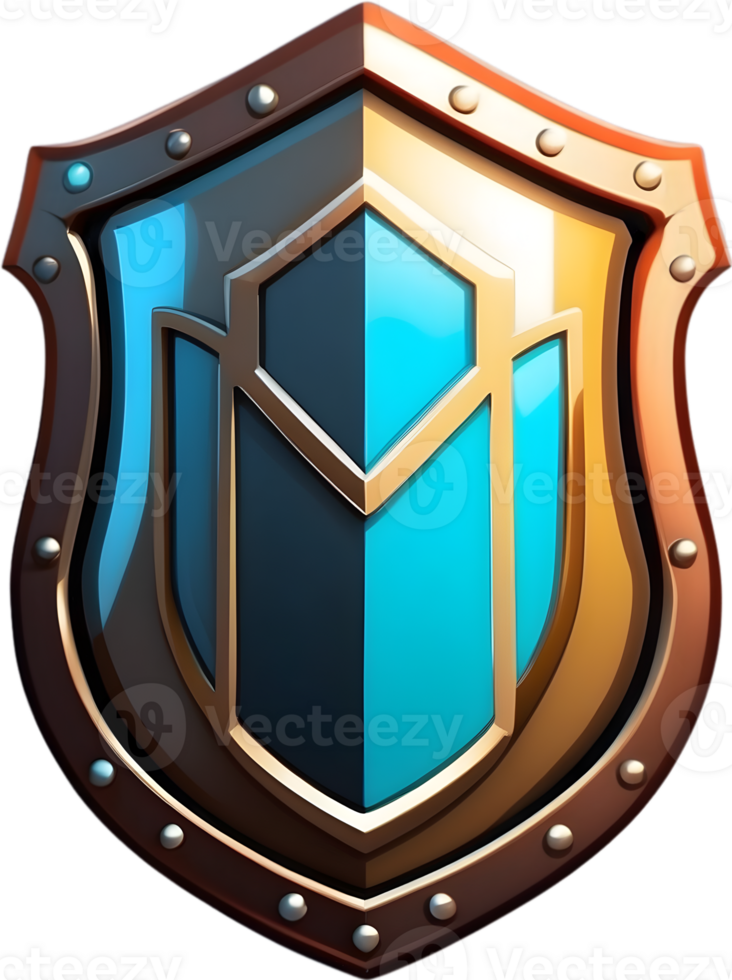 AI generated cute a shield cartoon  style png