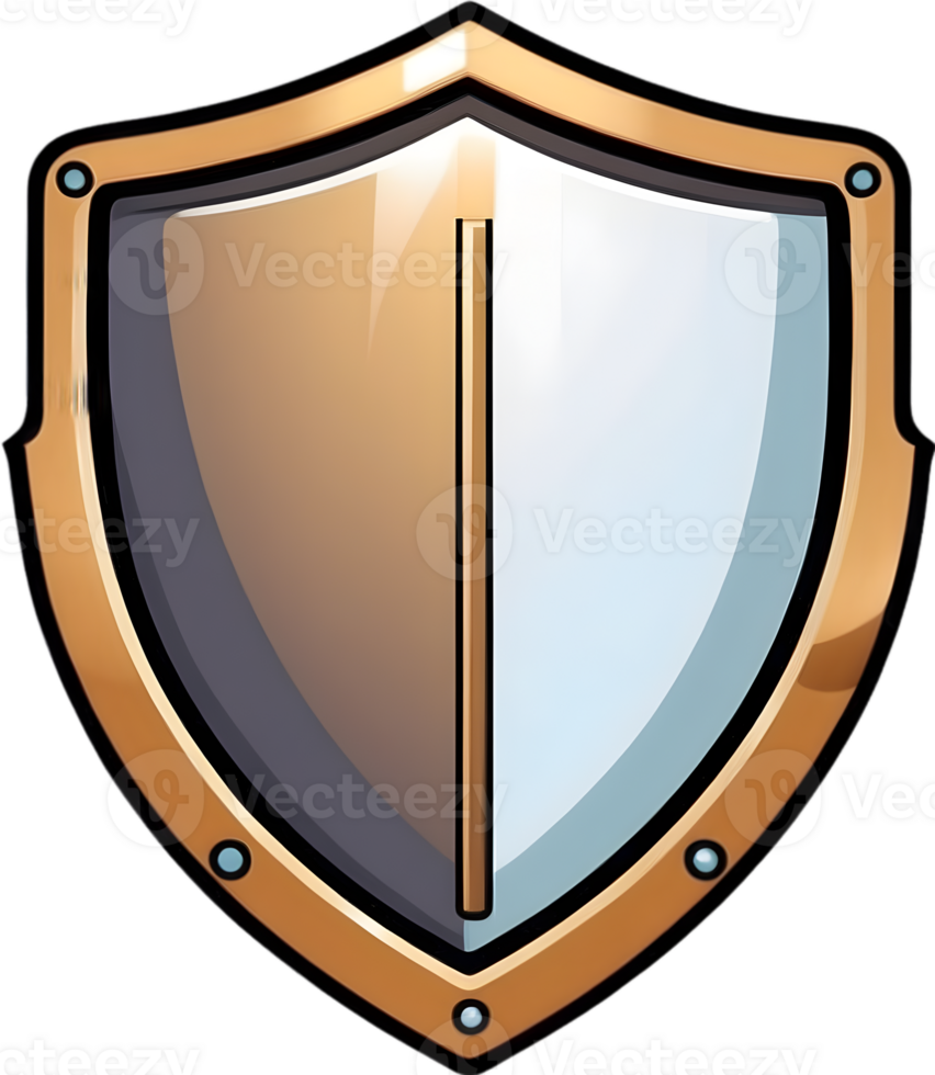 AI generated cute a shield cartoon  style png