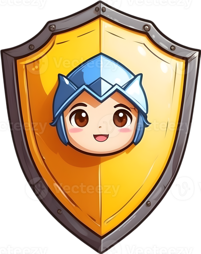 AI generated cute a shield cartoon  style png