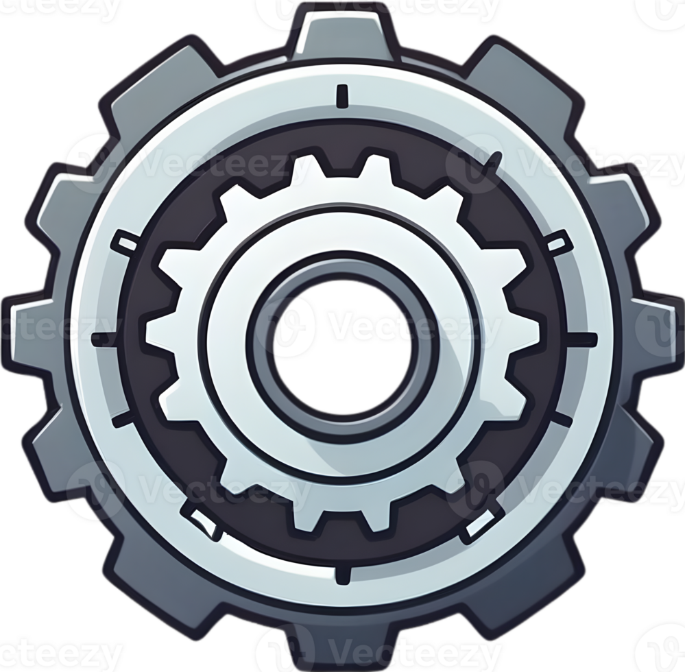 AI generated Wheel Gear cartoon , setting gear icon png