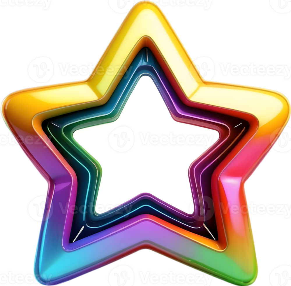 AI generated cute star cartoon style png