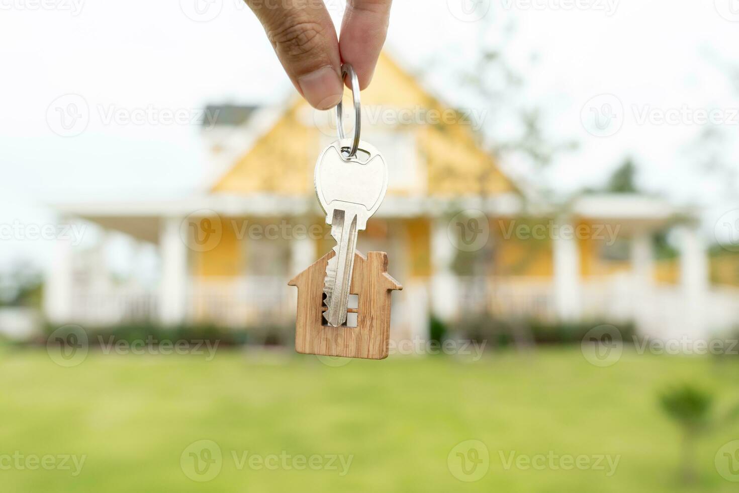 lease, rental and selling home. Real estate agent manager holding key for new owner.  rent house, Sales, loan credit financial, insurance, Seller, dealer, installment,  buy, sell, move in photo