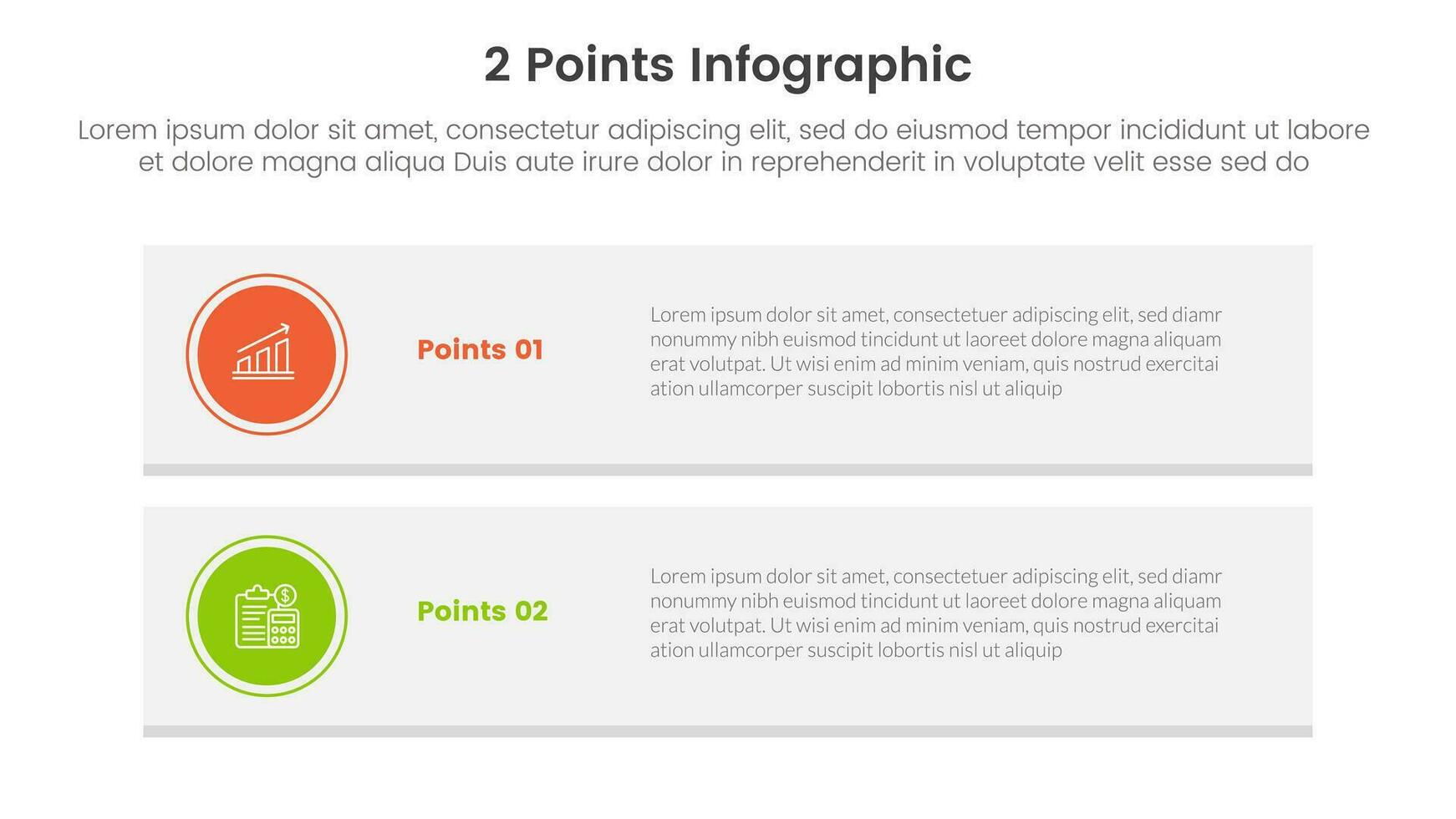 versus o comparar y comparación concepto para infografía modelo bandera con largo rectángulo caja vertical con dos punto lista información vector