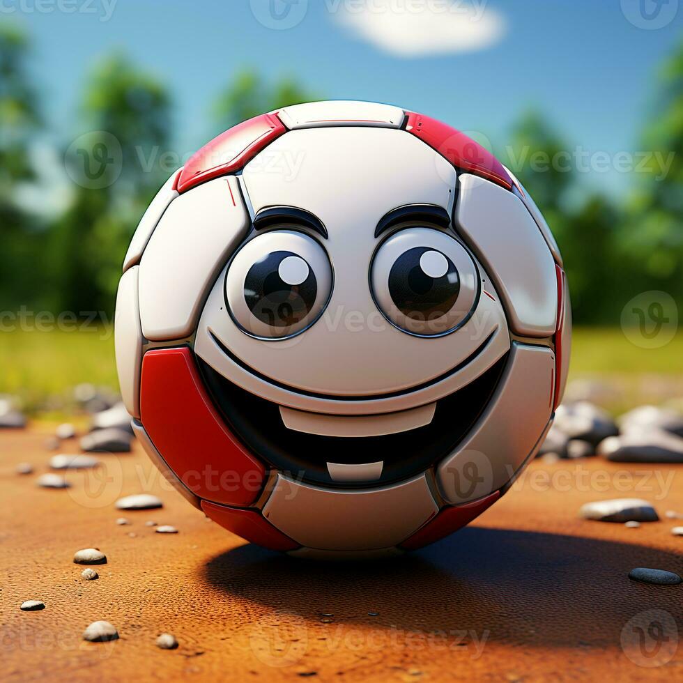 ai generado 3d dibujos animados fútbol pelota foto