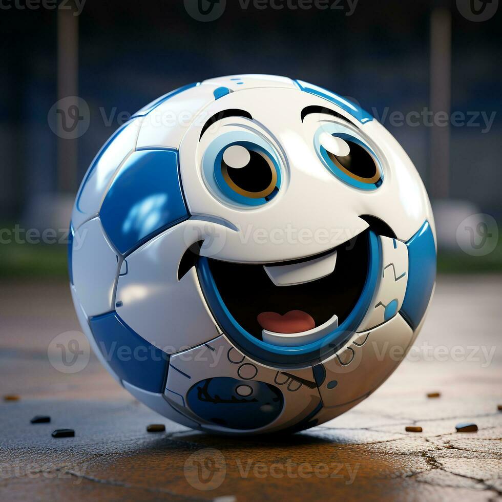 AI generated 3d cartoon soccer ball photo