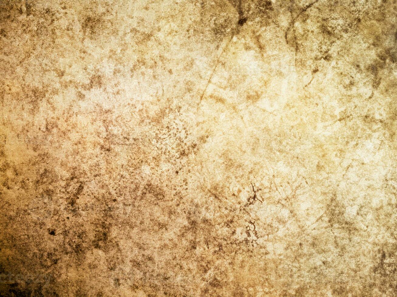 Close-up view of an old antique drumhead surface. Natural leather texture background from musical instrument. photo