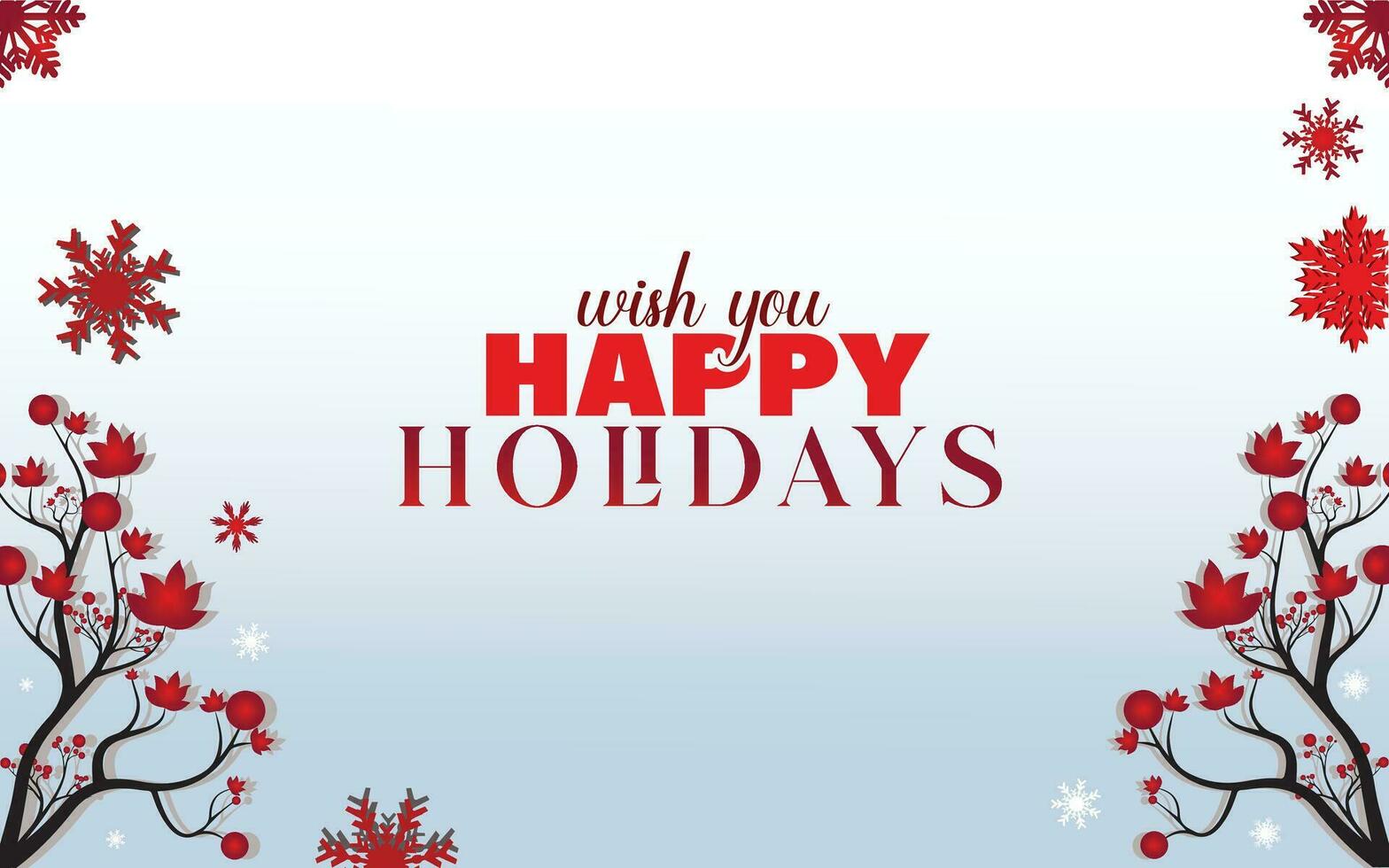 Vector wish you happy holiday banner design with decorative  red floral holiday background