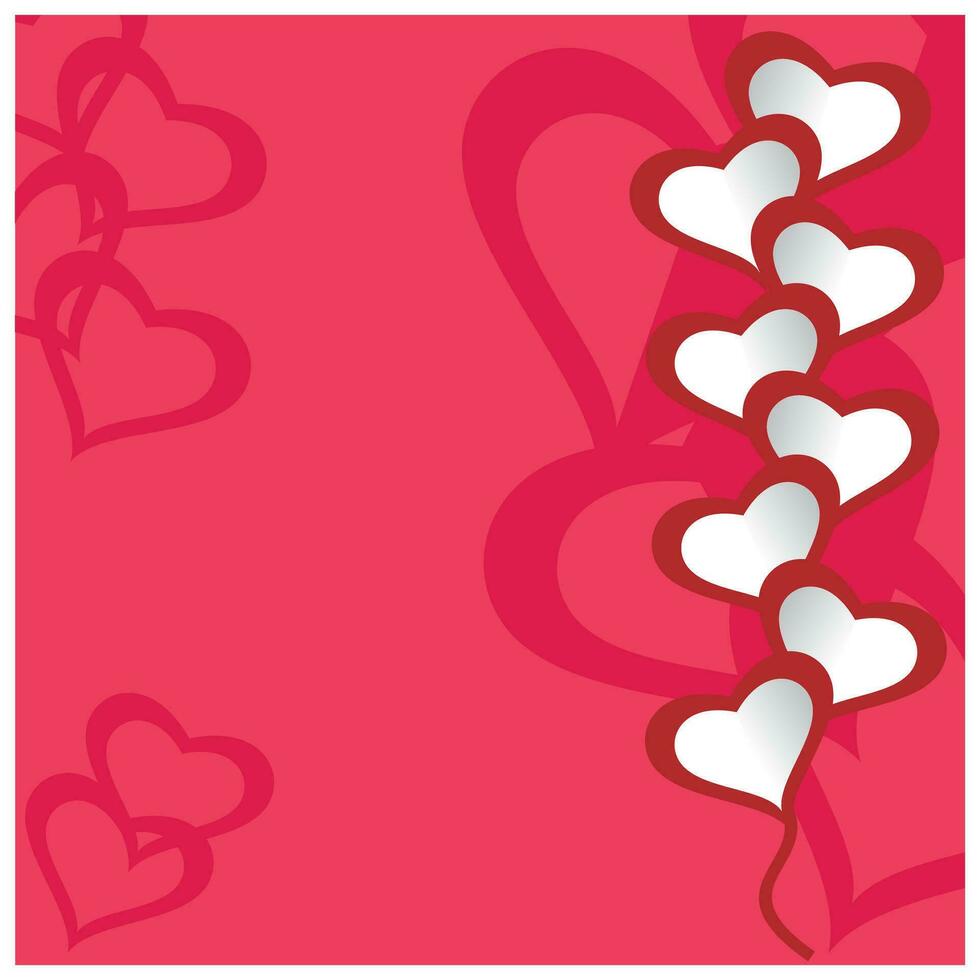 Valentine background with hearts. Pink background vector illustration. Simple red heart design element for expressions of affection and love. Valentine elements