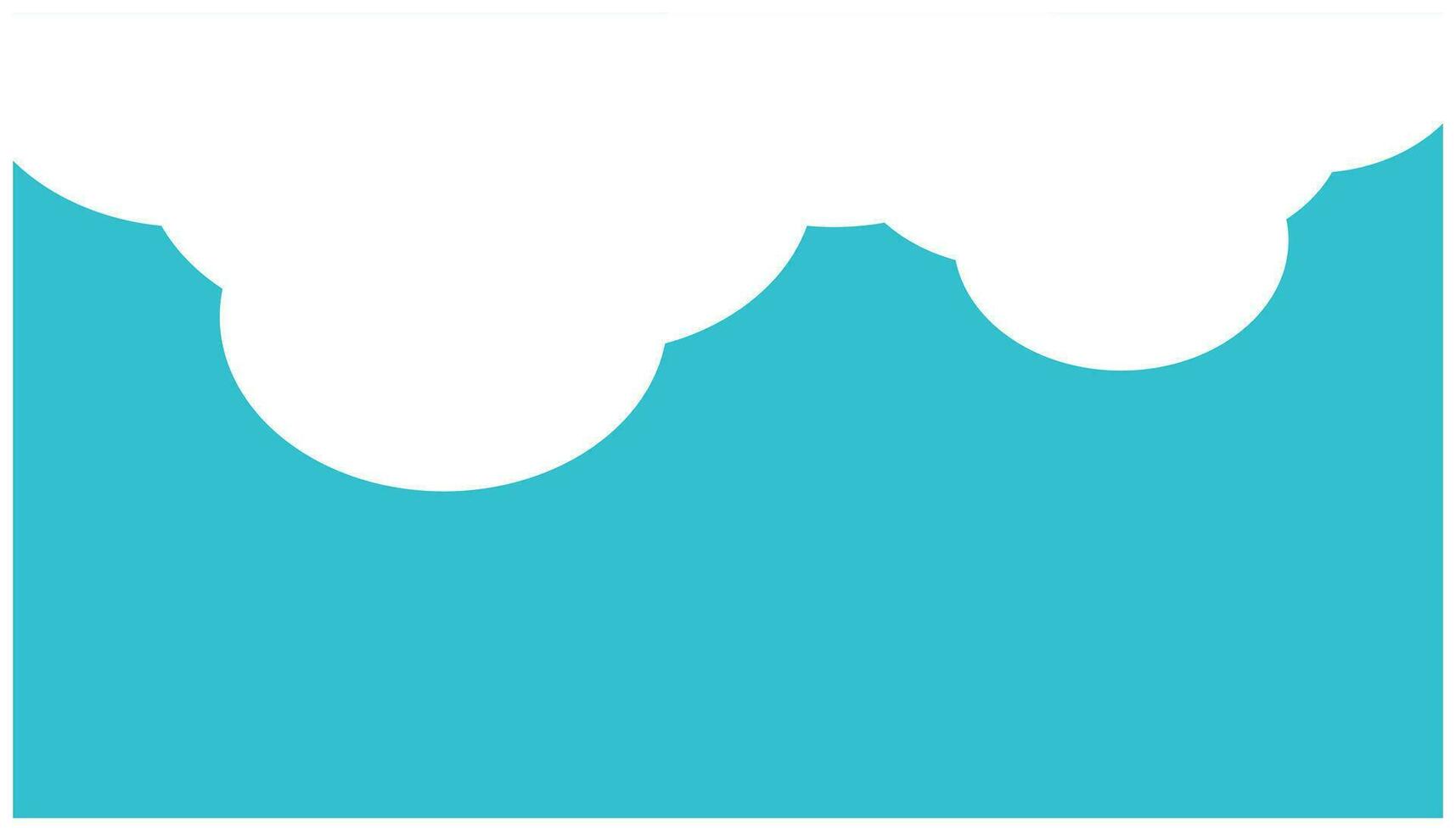 Clouds frame on blue background. Vector illustration for your design. Illustration of a cloud and white water wave on a blue background - vector