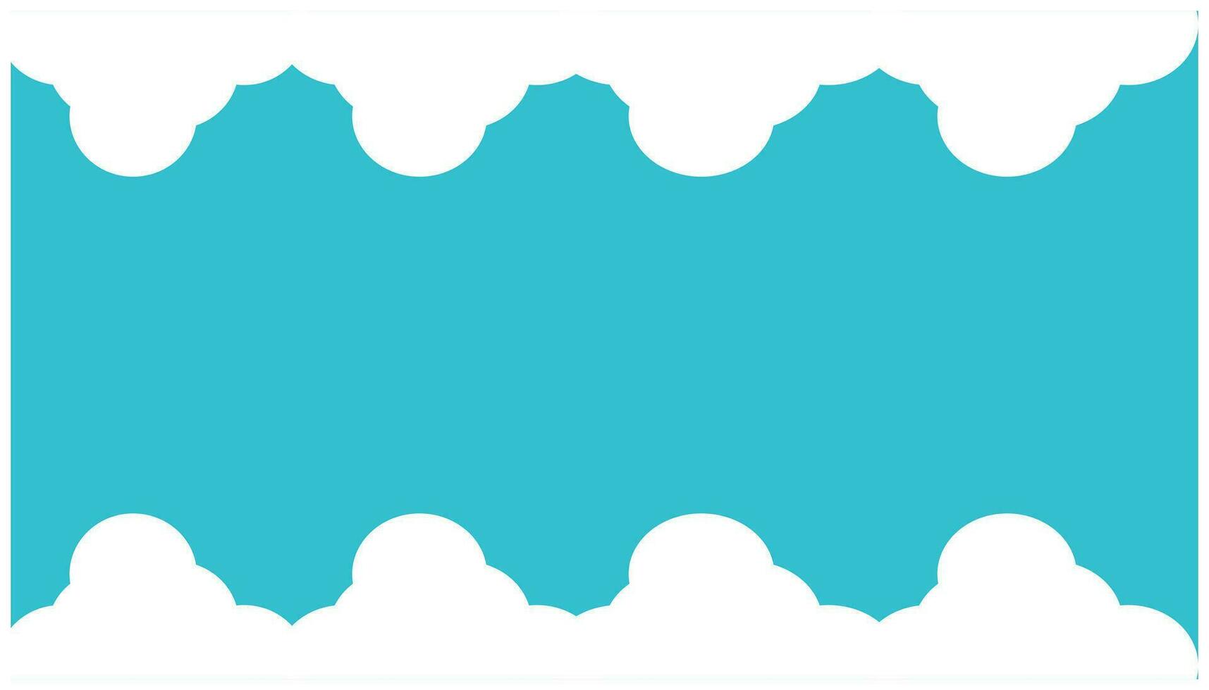 Clouds frame on blue background. Vector illustration for your design. Illustration of a cloud and white water wave on a blue background - vector