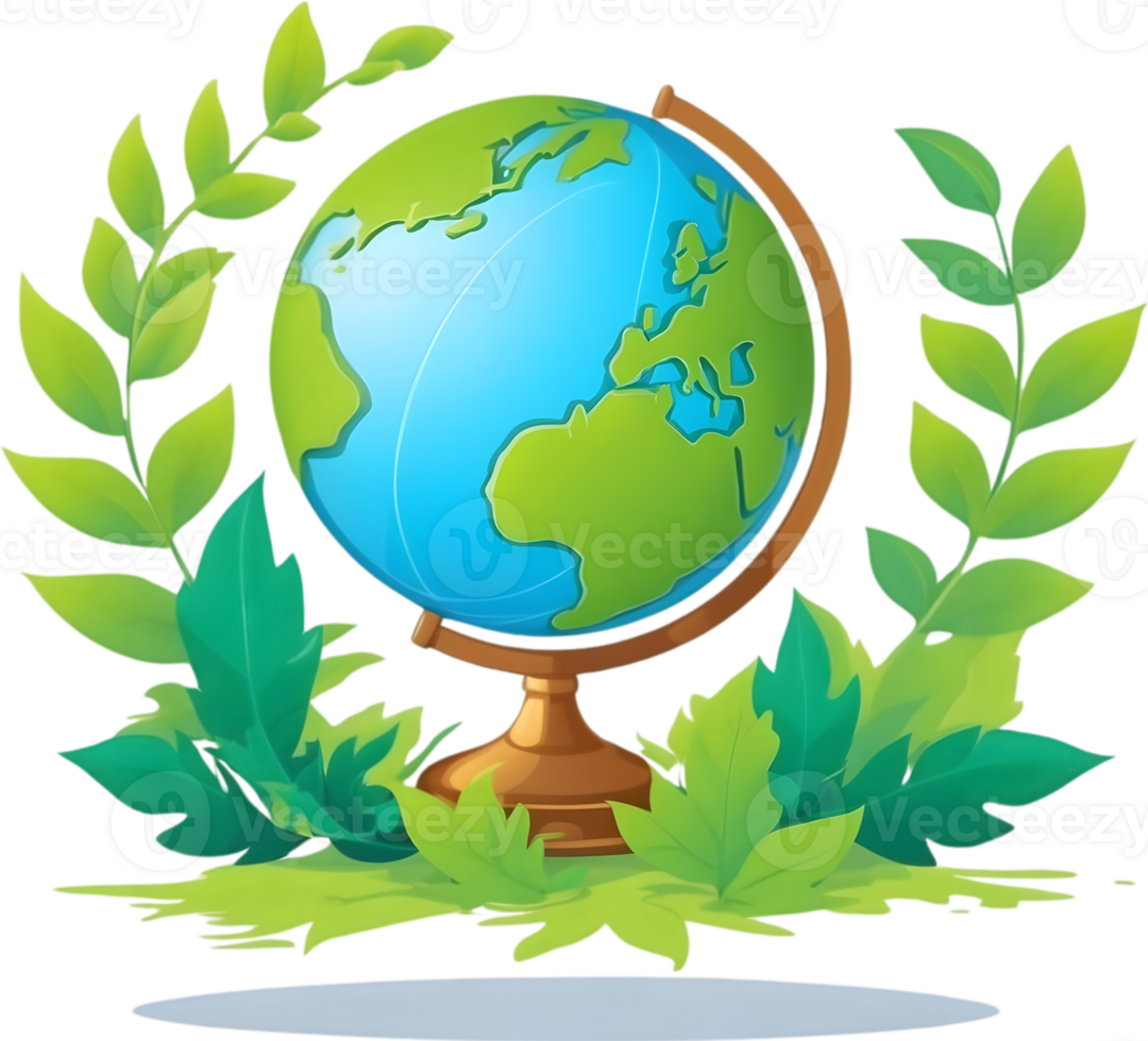 AI generated earth logo for world environment safe png