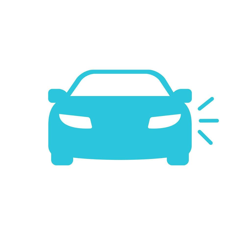 Car front view icon. From blue icon set. vector