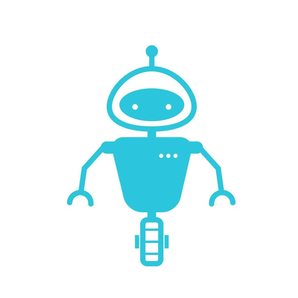 robot uno rueda icono. desde azul icono colocar. vector