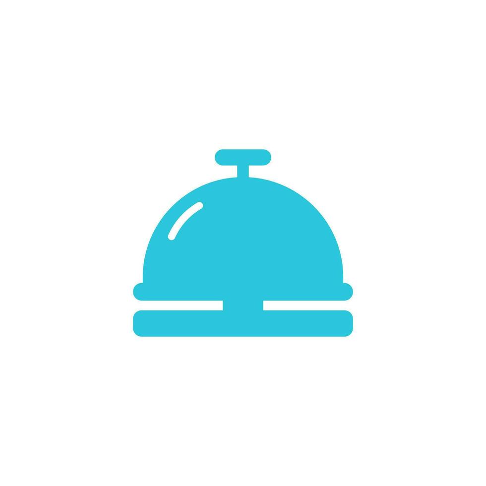 Bell, small simple desk call bell.  From blue icon set. vector