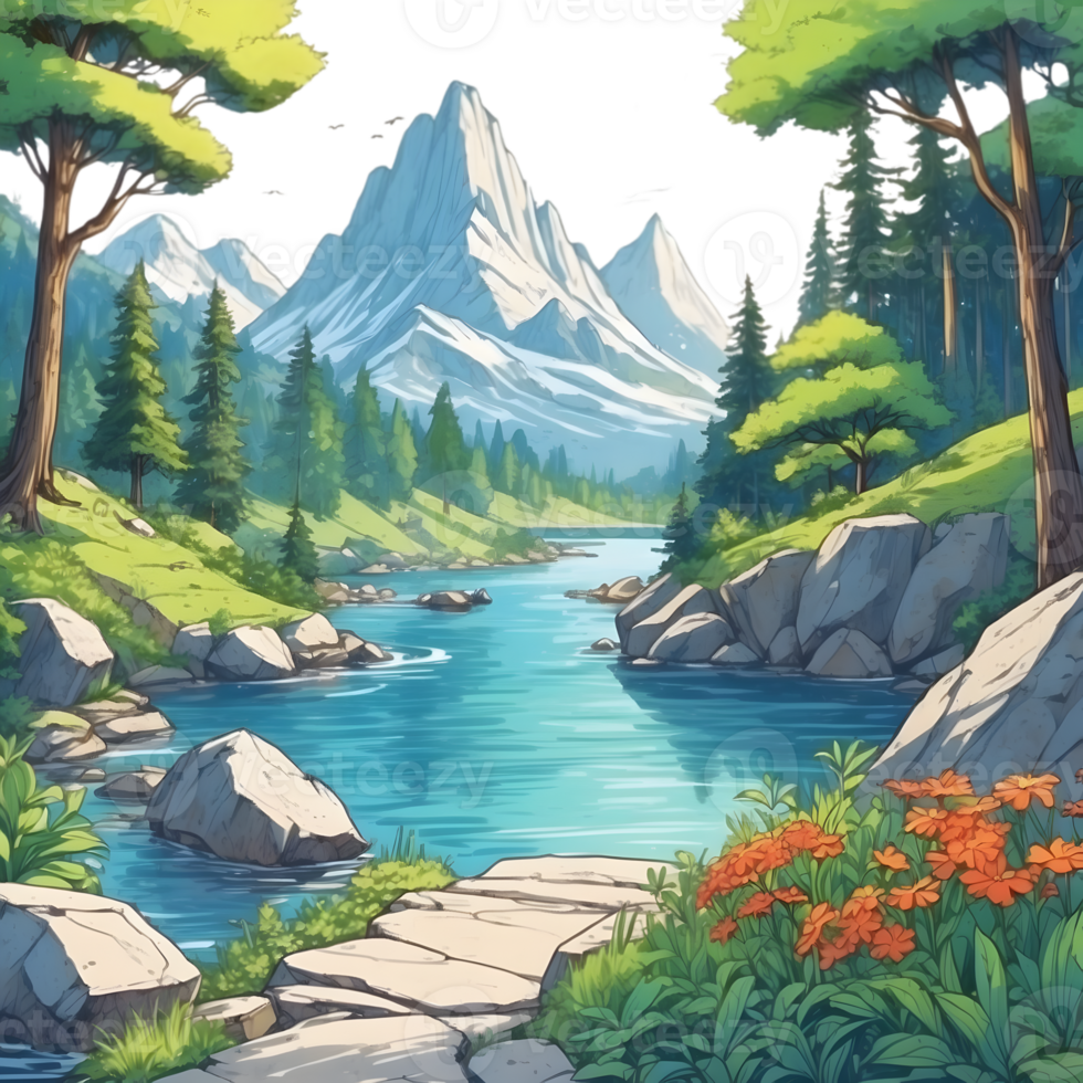 AI generated open book with plant and tree clipart png