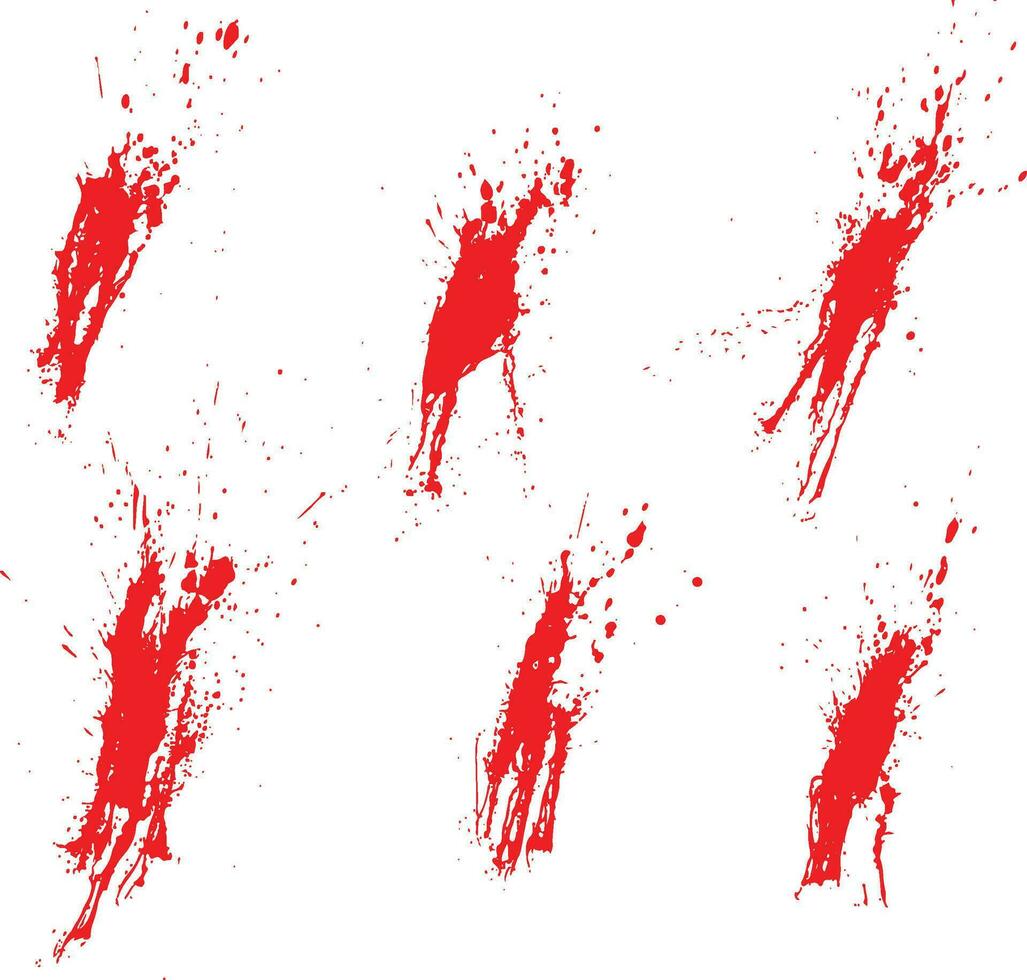 Vampire set of blood splatter isolated background vector