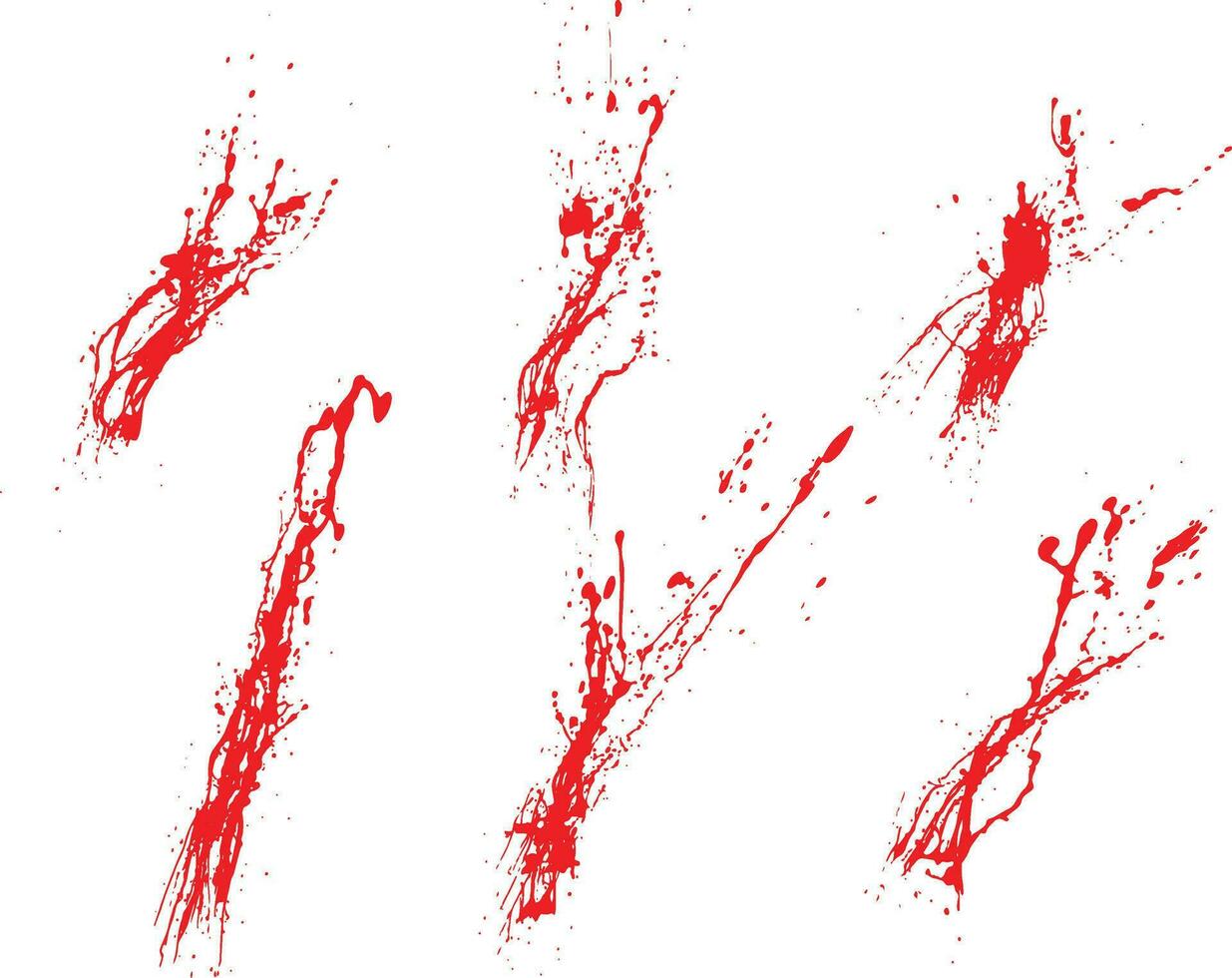 Collection of dripping spray blood set vector