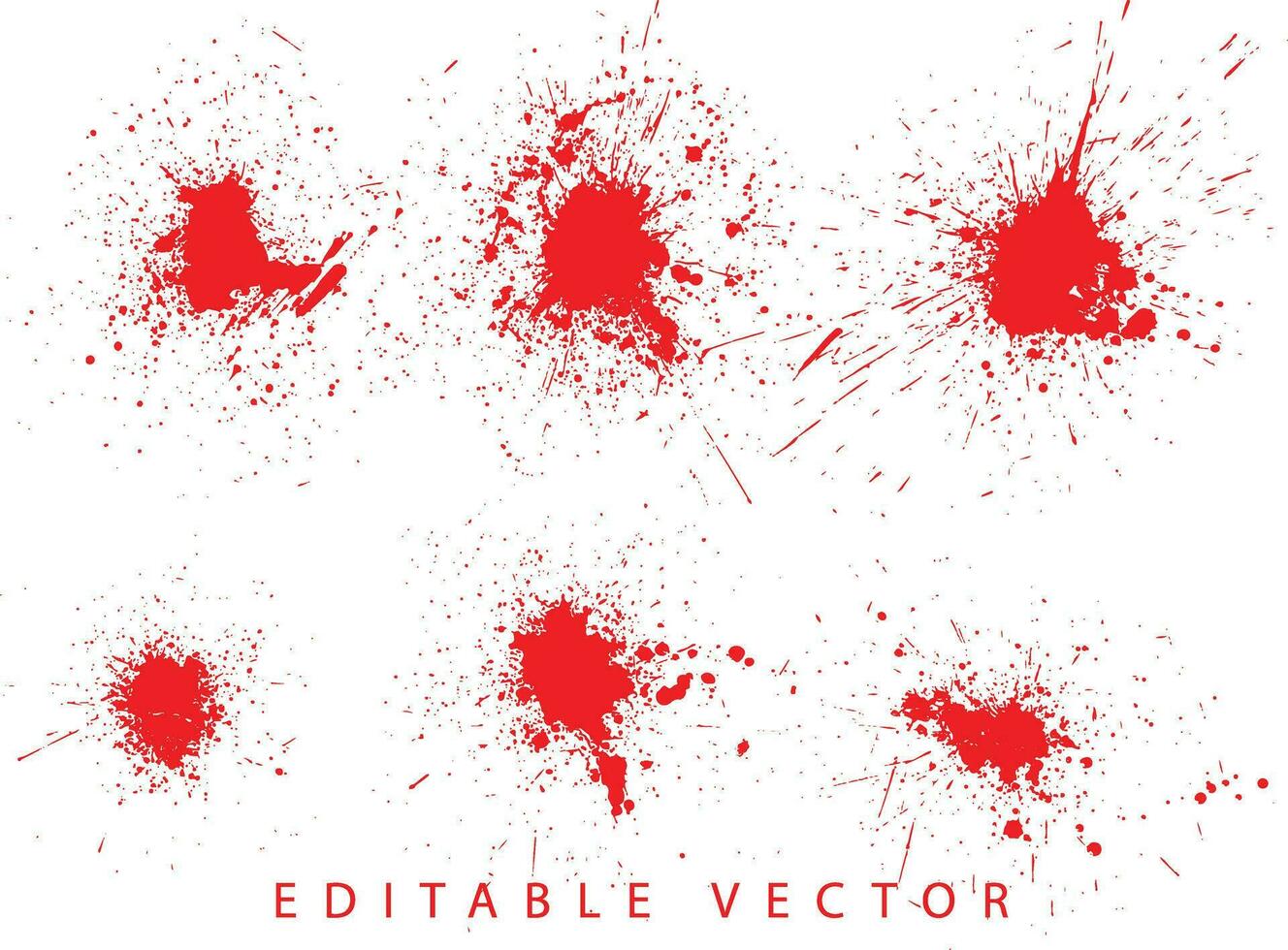 Crime vector blood splatter spot illustration set