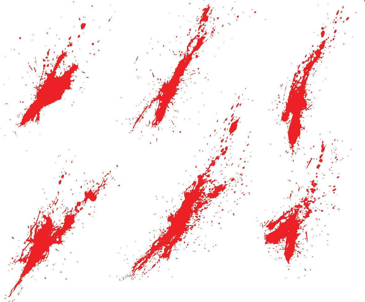 Droplet splatters blood background set vector