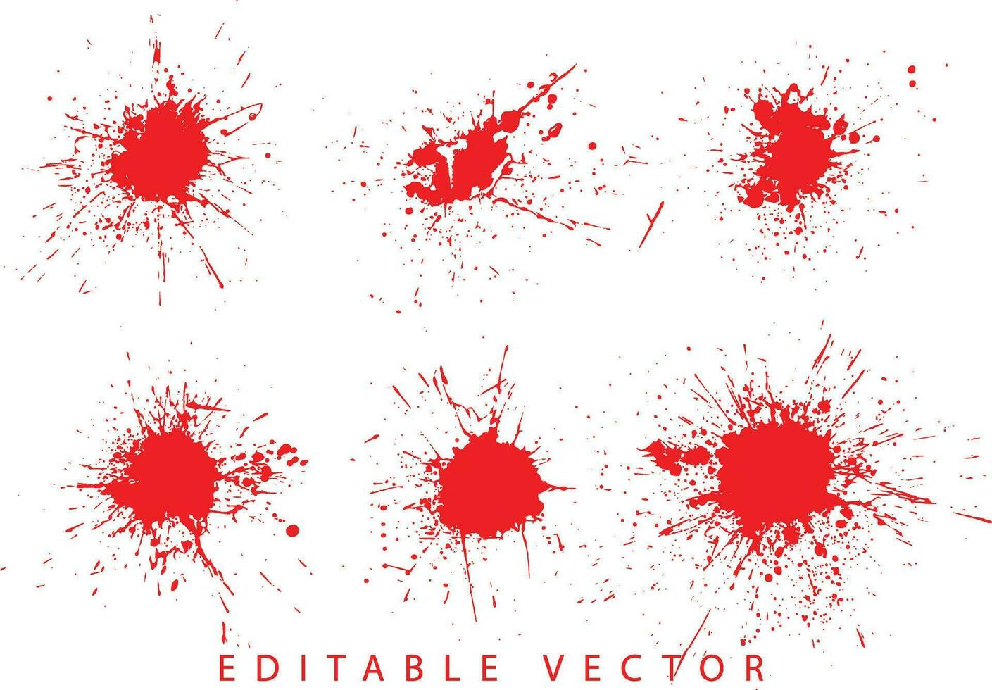 Blood texture blot painted art illustration set vector