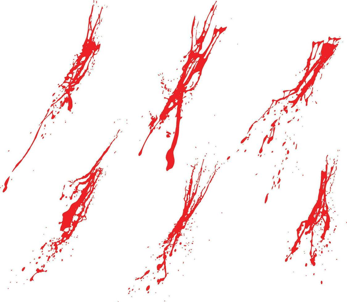 Vector bleeding set ink splatter blood background